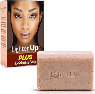 Omic LightenUp, Exfoliating Soap for Dark Skin - Skin Brightening Bar with Papaya Extract, Coconut Oil - Reduces Age Spot, Fine Lines & Wrinkles | Suitable for All Skin Types - 200g / 7oz
