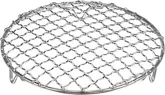 HARFINGTON Round Cooking Rack 6.5-inch 201 Stainless Steel Cross Wire Barbecue Grill Net with 20mm Legs for Cooking Baking Steaming BBQ