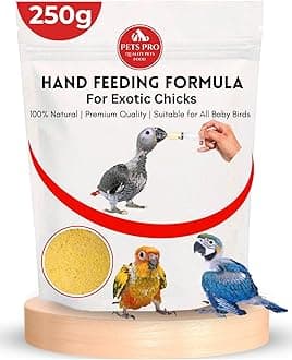 Pets Pro Birds Food Natural Hand Feeding Formula for Birds Chicks -250 Gm for Exotic Baby Bird Macaw Chicks Budgies, Cockatiel, Lovebird, African Grey Parrot, Sun Conure Bird Feed