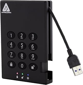 2TB Aegis Padlock USB 3.0 256-Bit AES XTS Hardware Encrypted Portable External Hard Drive (A25-3PL256-2000)