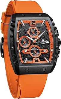 Waterproof Chronograph Sport Watch for Men, with Auto Date Women Quartz Wrist Watches, Colorful Silicone Band