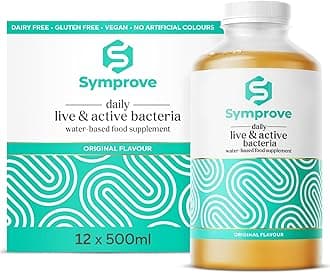 Symprove Liquid Probiotic, Billions of Live & Active Bacteria, Original Flavour, Water-Based, Dairy & Gluten Free, Vegan (12 x 500ml)