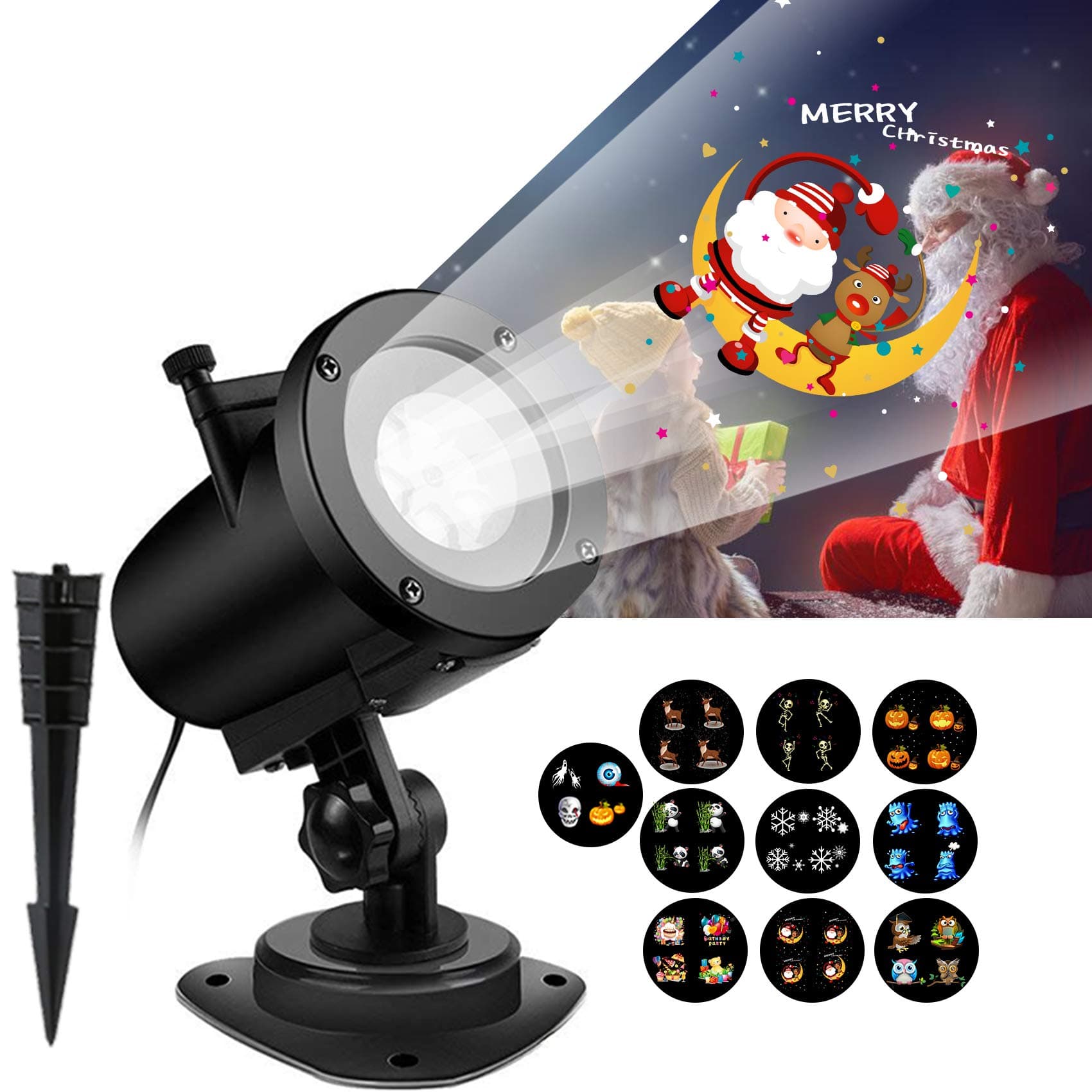 St. Patrick's Day LED Projector Lights, Dynamic 16 Pattern Slides Landscape Spotlight Lighting Waterproof IP65 Button Switch for Thanksgiving Christmas Halloween Birthday Party Holiday Celebrations
