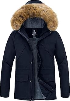 wantdo Men's Thicken Winter Coat Insulated Warm Parka Jacket Hooded Puffer Jacket