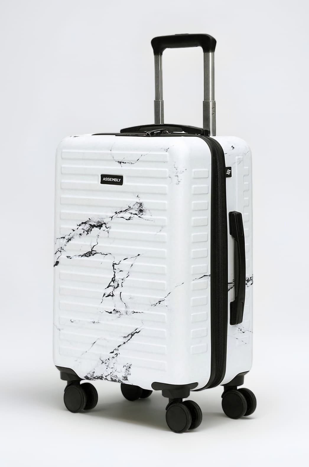 Assembly Cabin Suitcase Small with Marble Pattern & TSA Lock, Lightweight Polycarbonate Hard Shell Carry On Luggage for Stylish Travel, Marble, 20-Inch