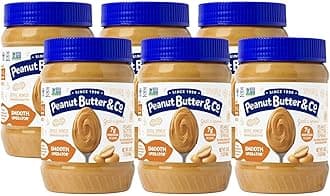 Peanut Butter & Co. Smooth Operator Peanut Butter, 7g Protein, Non-GMO Project Verified, Gluten Free, Vegan, 16 Ounce (Pack of 6)
