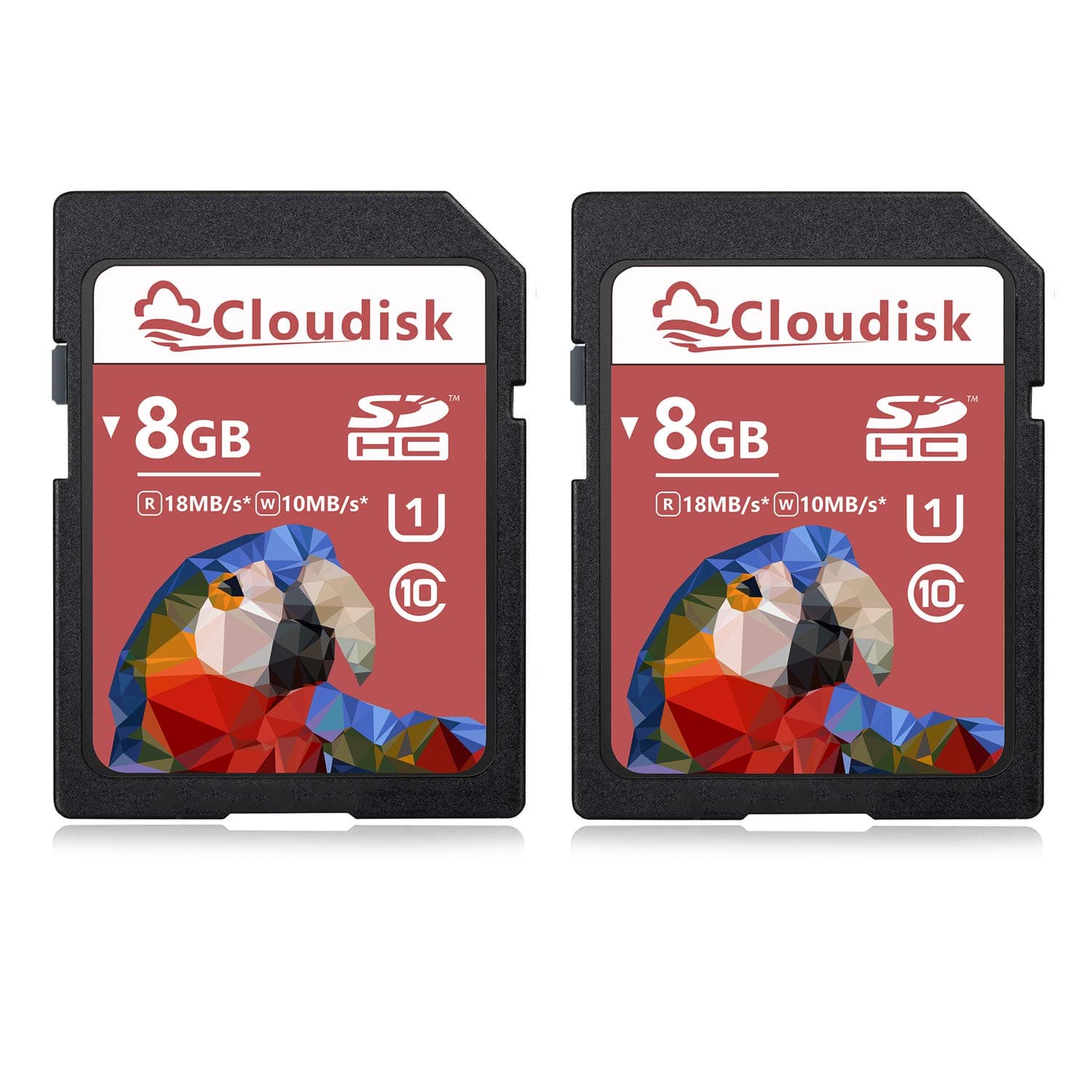 Cloudisk SD Card UHS SDXC Flash Memory Card 2 Pack (2Pack 8GB)
