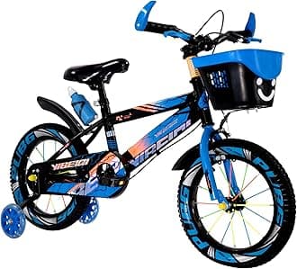 Touch of Venetian 12" 14" 16" Boys Children Bike with Stabilisers Wheels Kids Bike for Ages 3-9 Years Old Blue