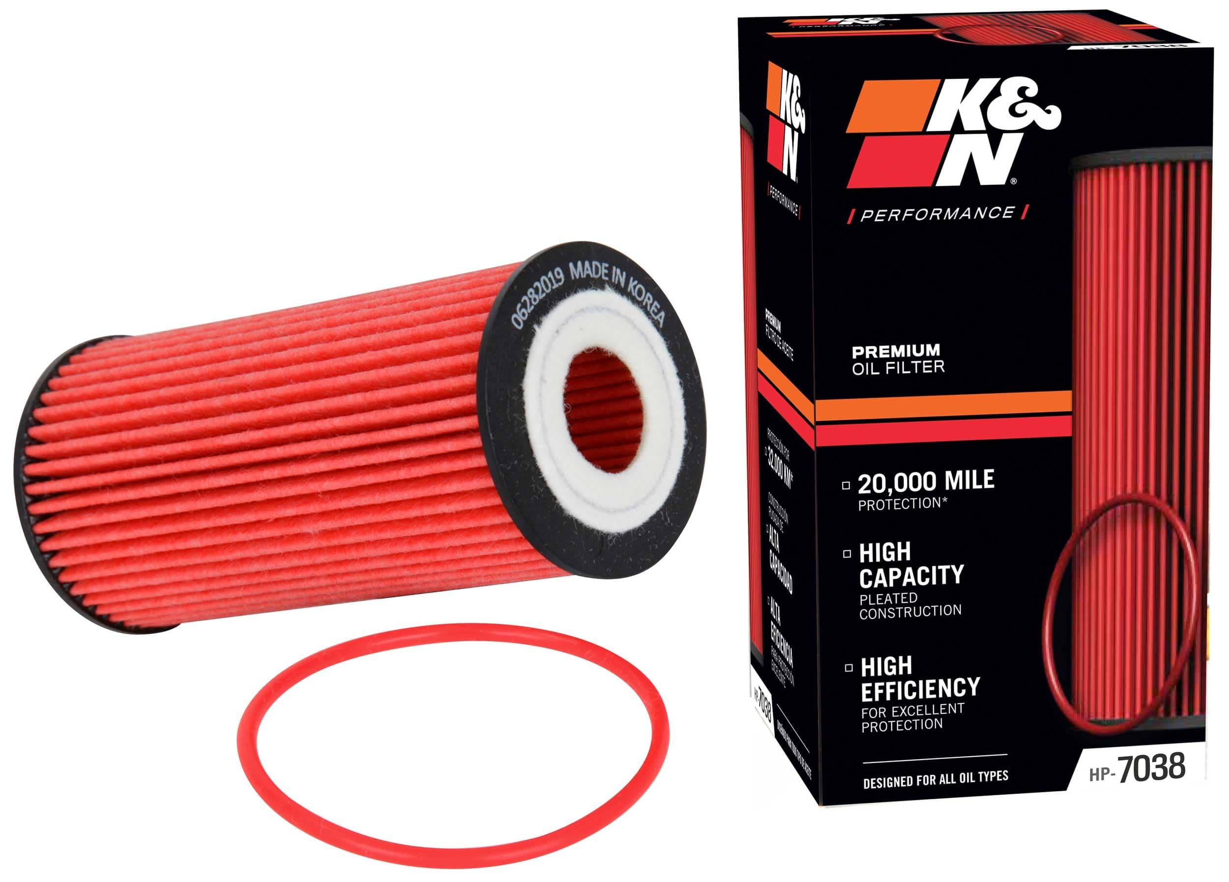 K&N Premium Oil Filter: 20,000 Mile Engine Protection, High Capacity/High Efficiency: Compatible with 2009-2023 AUDI/Porsche/Volkswagen (See Product Description for Select Models) HP-7038