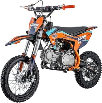 X-PRO Storm 125cc Zongshen Brand Engine Dirt Bike with 4-Speed Manual Transmission, Kick Start, Big 14"/12" Tires! (Orange)