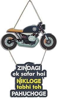 Artvibes Bike Printed Wooden Wall Hanging with Quotes for Home Decor | Office | Gifts | Living Room | Bedroom | Wooden Decorative Items | Modern Painting | Artworks Wall Hangings (WH_5702N)