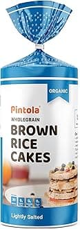 Pintola Organic Brown Rice Cake Lightly Salted 130g | Gluten-Free Snack | 9 Wholegrains | Low Fat | 30 Calories per Cake | Soy & Yeast Free | Healthy Snack for Weight Loss