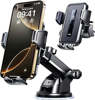 Sponsored Ad - VANMASS 【85+LBS Strongest Suction & Military-Grade Ultimate Car Mount【Patent & Safety Certs】 Cell Phone Holder Truck Stand for GPS Vehicle Dashboard Windshield Vent for iPhone Samsung, Clear Black