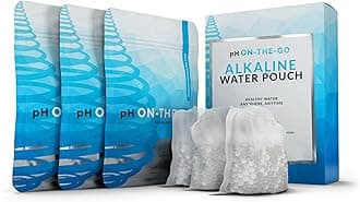 Invigorated Water pH ON-The-GO Alkaline Water Filter Pouch, Portable Alkaline High pH Water Filtration System for Your Bottle, Pitcher, Jug, Container, Long-Life - 400 Litre/105 Gallon (Pack of 3)
