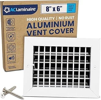 LAMINAIRE Premium Aluminum Wall Vent Cover - 8 x 6 Inch AC Grille with Adjustable Blades - Rustproof and Durable - Enhance Airflow Efficiency- [Front Grille Size: 9.6" x 7.6"][Duct Hole Size:8" x 6"]