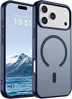 Magnetic for iPhone 17 Pro Max Case (Compatible with MagSafe)(Military Grade Drop Protection) Translucent Matte Shockproof with Anti-Fingerprint Phone Cover 2025,Navy Blue