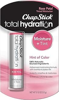 ChapStick Total Hydration Moisture + Tint Rose Petal Tinted Lip Balm Tube, Tinted Moisturizer - 0.12 Oz
