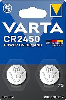 Batteries Electronics CR2450 Lithium button cell battery 2-pack, Button cells in original blister pack of 2