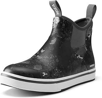 Men's Deck Rain Boots Saltwater Fishing Booties Waterproof Ankle Rain Boots with High Traction