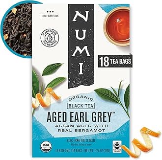 Organic Aged Earl Grey Tea | 18 Black Tea Bags | Assam Black Tea with Real Bergamot | Caffeinated