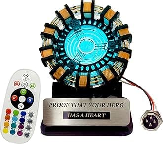Lonyiabbi New Arc Reactor MK1 Heart Model LED Light with Remote Control, USB-Powered, Finished Product (No Assembly Required)