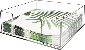 Simetufy Acrylic Cocktail Napkin Holder, Modern Table Top Napkin Holders, Napkin Tray for Kitchen, Bathroom, Parties, Weddings, Events 7 x 7 inches