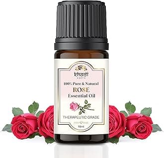 Khadi EarthRose Essential Oil for Skin & Hair | 100% Pure & Natural Essential Oil for Acne, Stress-Relief & Aromatherapy | Undiluted & Therapeutic Grade Essential Oil - 10ml
