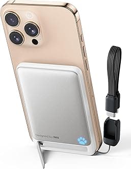 INIU Mobile Battery, MagSafe Compatible, 5,000 mAh, Thin, Qi2 Certified, 20 W Maximum Wired Output, 15W Wireless Charging, Magnetic Type, Compatible with USB C Input/Output, Lightweight, Compact