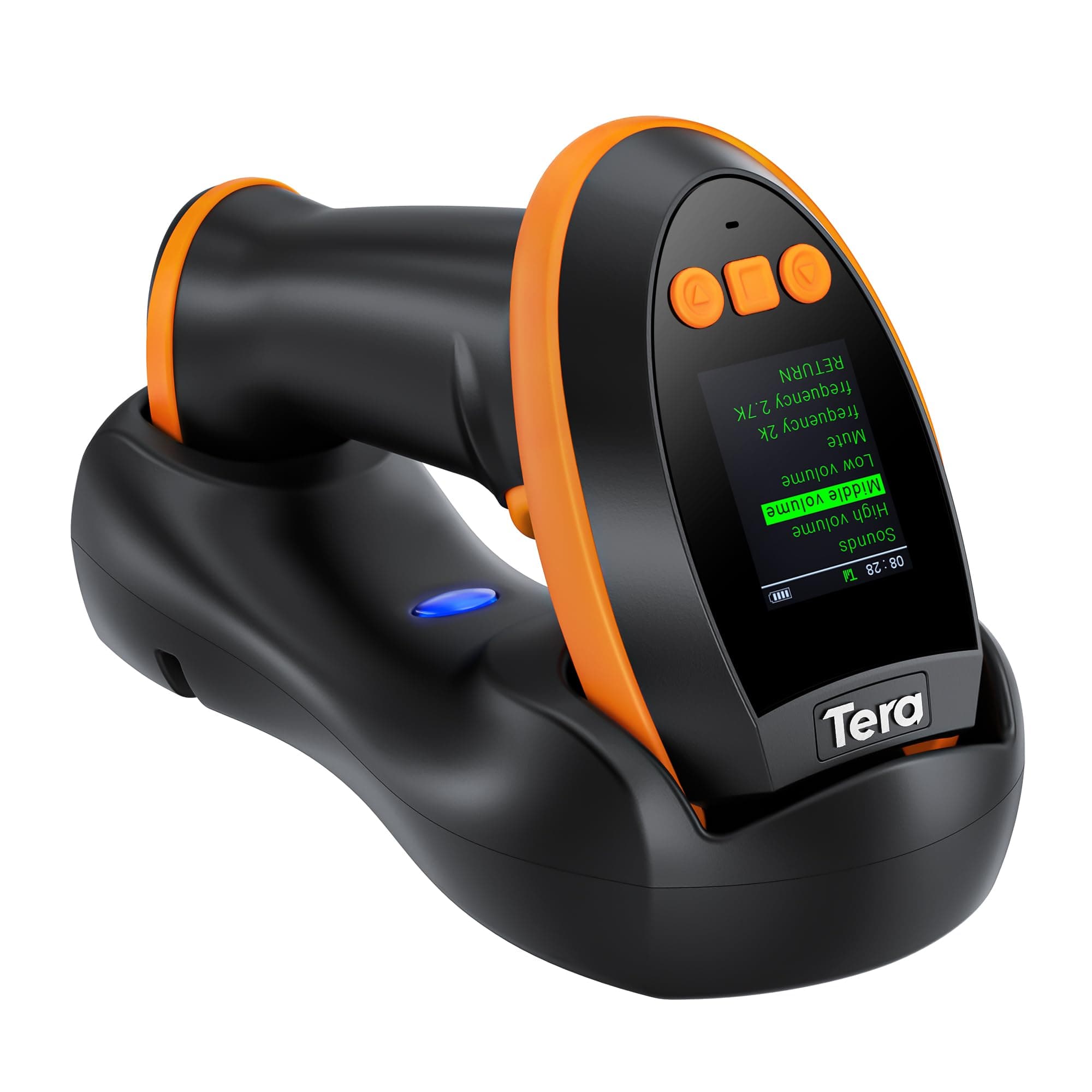 Tera Barcode Scanner with Digital Setting Screen & Keypad, Pro Version Extra Fast Scanning Speed, Works with Bluetooth 2.4G Wireless & USB Wired 1D 2D QR Handheld Image Bar Code Reader Model HW0009