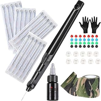 Stigma Hand Poke Tattoo Kit - Aluminum Alloy Pen with 20 Needles, DIY Tattoo Supply