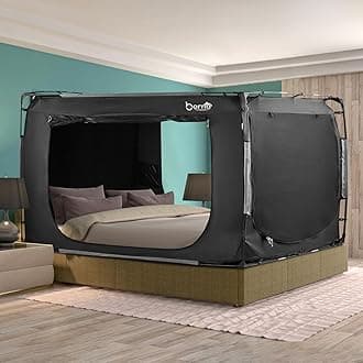 BORNA Bed Tent Bed Canopy Queen Size, Portable Sleeping Tents Dream Tents Indoor for Kids and Adult, Breathable Privacy Space on Bed with Three Doors (Mattress Not Included)