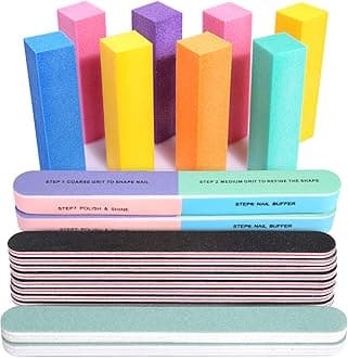 Nail Files and Buffers, FANDAMEI Professional Manicure Tools Kit Rectangular Art Care Buffer Block Tools 20Pcs/Pack