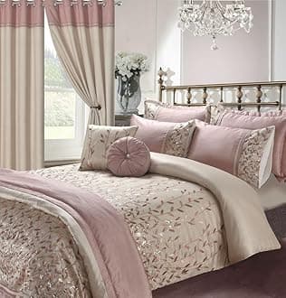 Marie Embroidered Signature Style Matching Bed Spread With 2 Pillowshams (Pink, Bed Spread)