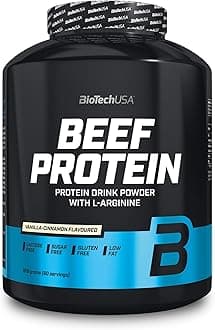 Beef Protein, 87% Hydrolysed Protein Peptide Formula, Lactose & Gluten-Free, Low-Fat, Sugar-Free, Paleo Diet-Friendly, 1816g, Vanilla-Cinnamon