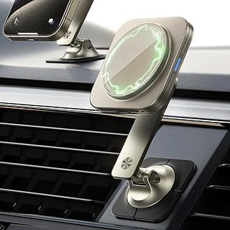 ESR for 15W MagSafe Car Mount Charger, Universal Dashboard/Tesla MagSafe Car Charger, Magnetic Wireless Charging, Adjustable Car Phone Holder for iPhone 17/16/15/14/13/12, S25, Pixel 10, Titanium