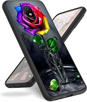 Case for Nokia C100,for Nokia C100 Phone Case,Slim Anti-Scratch Shockproof Durable Black Silicone Protective Cover Case for Nokia C100 N152DL,Colorful Roses Flowers