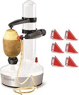 Starfrit Rotato Express 2.0 + 6 Replacement Blades | Updated Model - Electric Peeler (White)