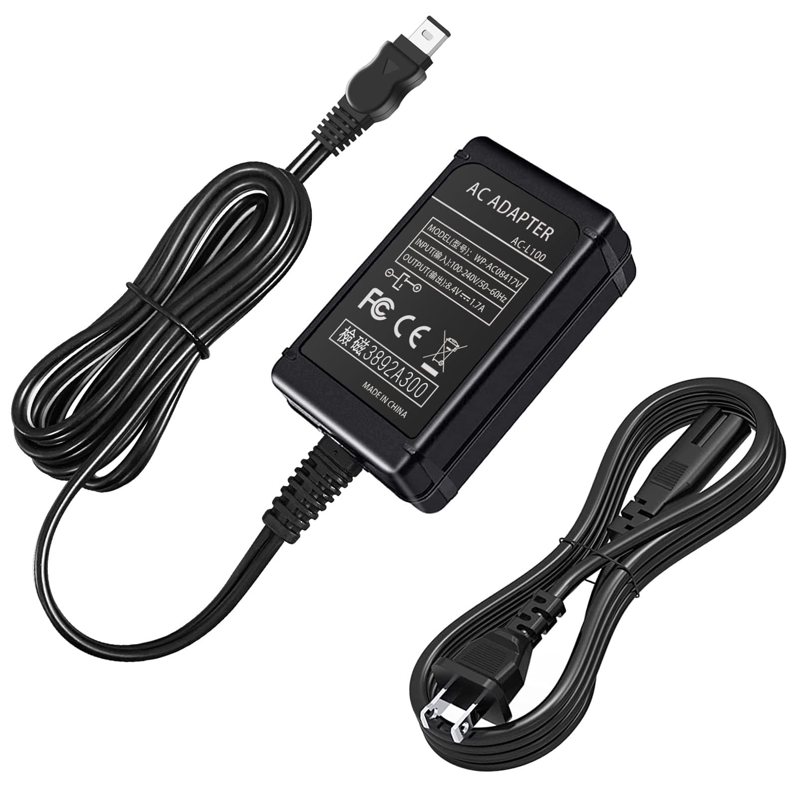 TKDY AC-L100 for Sony Handycam Camcorder Charger Cord, ACL100 Power Supply Ad...