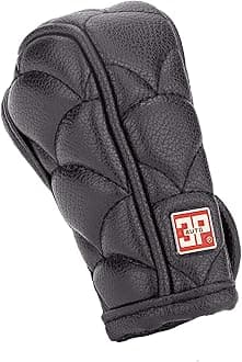 Carbelieve Car Gear Genuine Leather Cover Automatic Gear Protective Cover Gear Shift Knob Cover (black, 12cm x 6cm x 6cm)