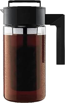 Takeya Patented Deluxe Cold Brew Iced Coffee Maker with Airtight Lid & Silicone Handle, 1 Quart