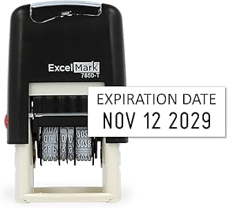 Expiration Date - ExcelMark Self-Inking Rubber Stamp Compact Size Black Ink
