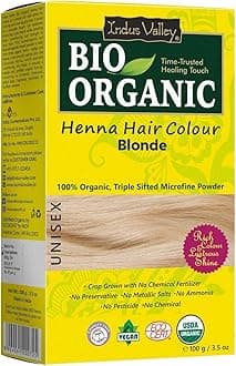 Bio Organic Natural Henna Hair Color For Women Blonde 100gm| 100% Gray Hair Coverage And Long Lasting Hair Dye | Vegan and Cruelty-Free I Herbal Hair Color for All Hair Types