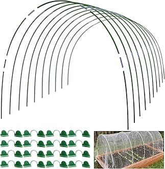 MAXPACE Greenhouse Hoops for 2.7ft or Wider Grow Tunnel, Rust-Free Fiberglass Support Hoops Frame for Garden Fabric, DIY Plant Support Garden Stakes, Gardening Supplies, 50pcs