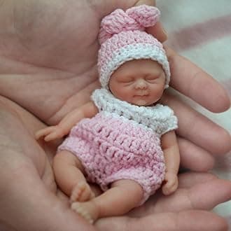 4.5" Reborn Baby Doll Silicone Full Body Miniature Realistic Newborn Doll，Mini Realistic Newborn Baby Dolls Silicone Full Body Stress Relief（Girl）
