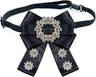 Stylish Necktie With Diamante Bow Vintage Lapel Clothing Cravat Accessories Perfect For Wedding Engagement Vintage Christmas Brooch Set Pins