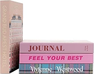 PROBENEX Velvet Medium | 4 PCS Faux Decorative Books for Home Decor | Not Real Books (Cardboard Boxes) | Coffee Table, Shelf Styling & Modern Aesthetic Accent Pieces for Living Room, Office