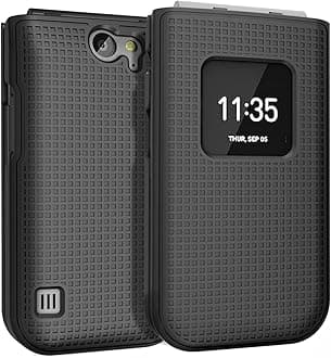 Case for Nokia 2720 V Flip Phone, [Black] Protective Snap-On Hard Shell Cover [Grid Texture] for Verizon TA-1295, 2720V