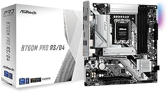 ASRock Motherboard, B760M Pro RS/D4, Intel 12th and 13th Generation CPU (LGA1700), B760 Chipset, DDR4 Micro ATX Motherboard