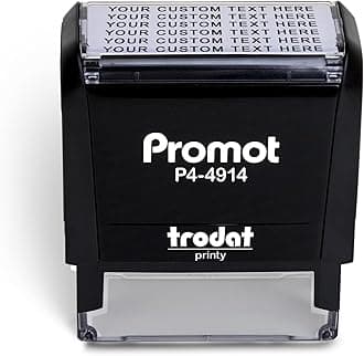 Promot Self Inking Stamp - Extra Large Custom Stamp for Name, Address, Office, or Business Use - Up to 6-Line Personalized Rubber Stamp - Customizable Font & Ink Color - Personalized Name Stamp