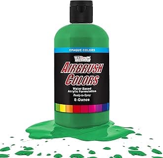U.S. Art Supply Opaque Grass Green Acrylic Special Effects Airbrush Paint - 8oz Ready to Spray Air Brush Paint for Nails, Models, Fabric - Water-Based Air Brush Painting